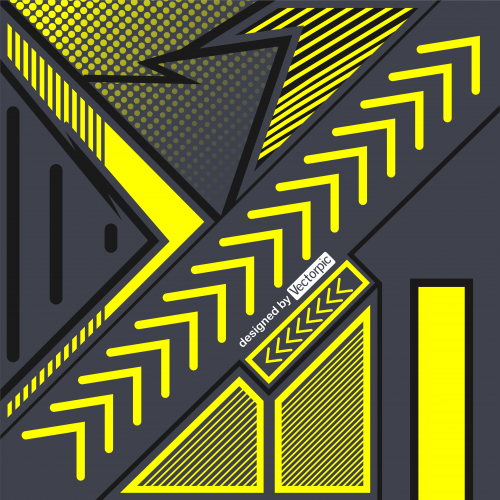 abstract racing stripes background with yellow and grey color free vector