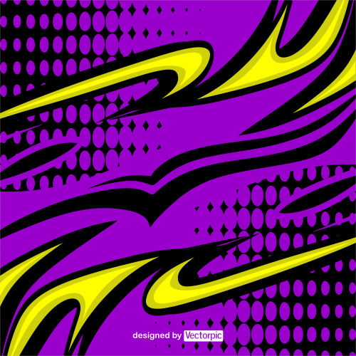 abstract racing stripes background with yellow and purple color free vector