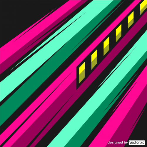 abstract racing stripes background with green, pink and yellow color free vector