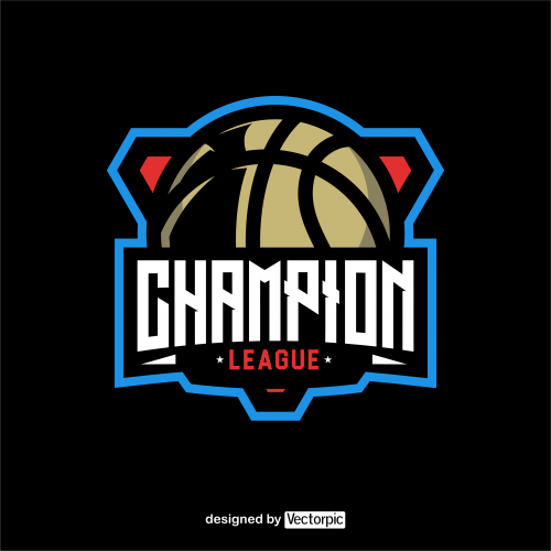 basketball champion league logo free vector