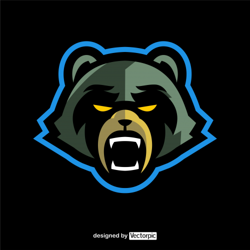 bear e-sport mascot logo free vector
