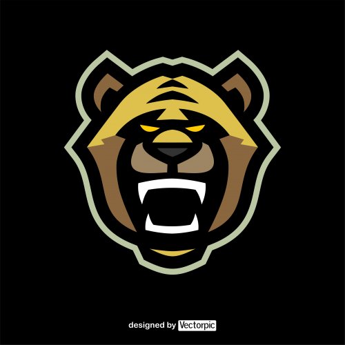 bear e-sport mascot logo free vector