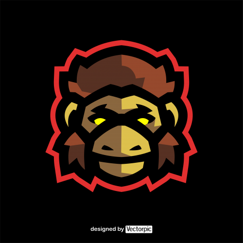 monkey e-sport mascot logo free vector