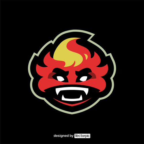 monster head e-sports mascot logo free vector
