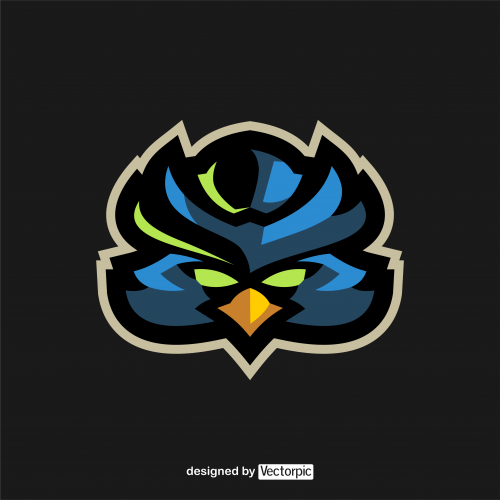 owl e-sport mascot logo free vector