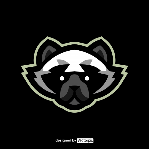 raccoon e-sport mascot logo free vector