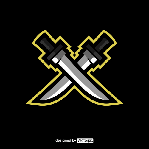 sword e-sport mascot logo free vector