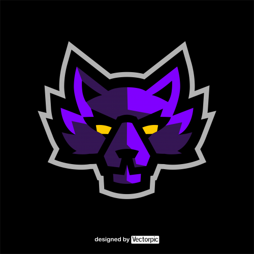 wolf e-sport mascot logo free vector