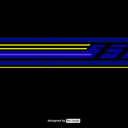 abstract racing stripes background with black, blue and yellow color free vector