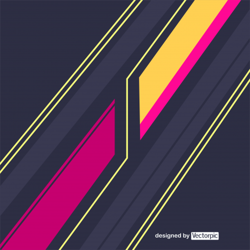 abstract racing stripes background with black, pink and yellow color free vector