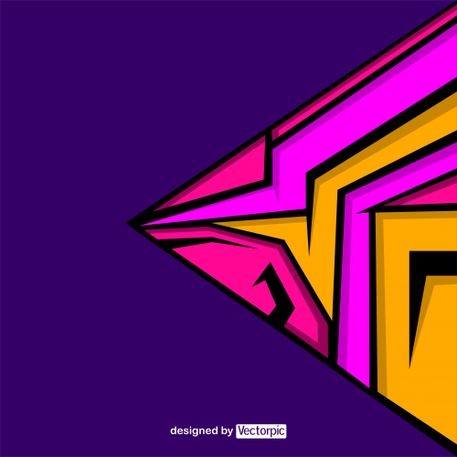 abstract racing stripes background with pink, purple and orange color free vector