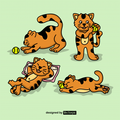 cat animal cartoon design free vector