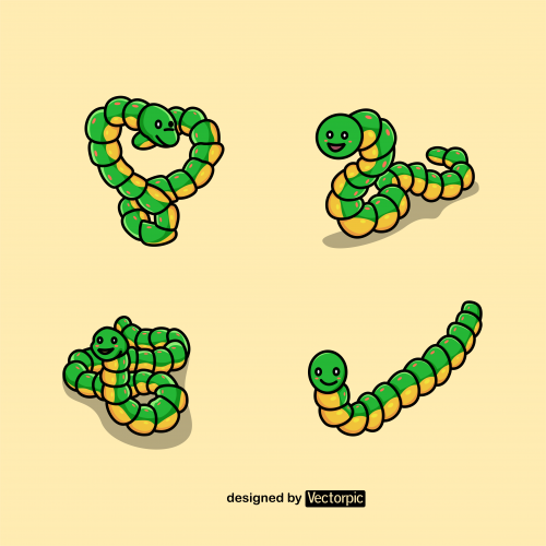 caterpillar animal cartoon design free vector