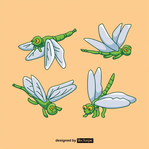 dragonfly animal cartoon design free vector