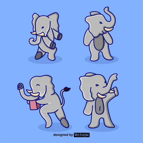 elephant animal cartoon design free vector