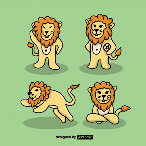 lion animal cartoon design free vector