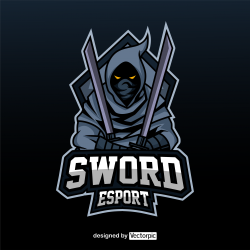 ninja e-sport mascot logo free vector