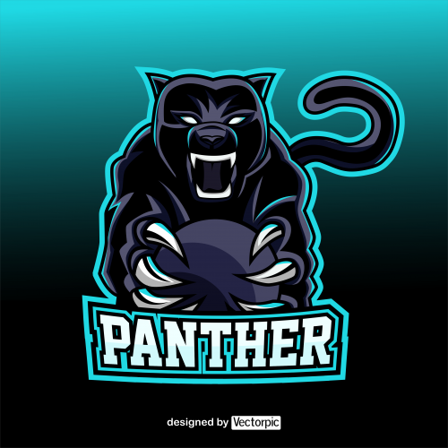 panther e-sport mascot logo free vector