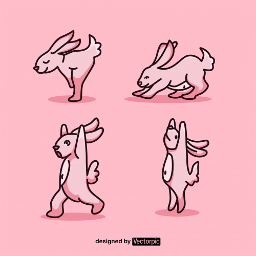 rabbit animal cartoon design free vector