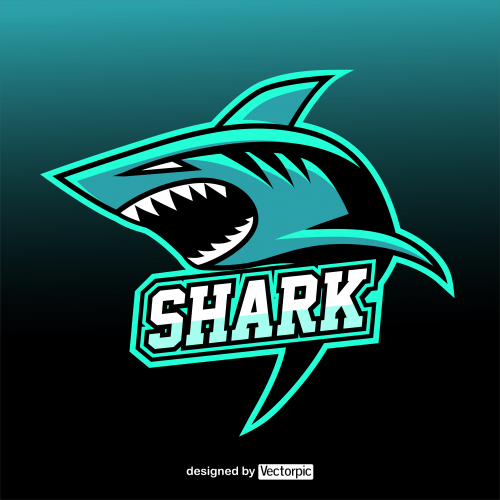 shark e-sport mascot logo free vector