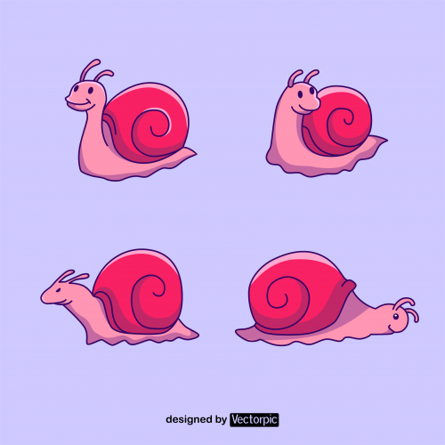 snail animal cartoon design free vector