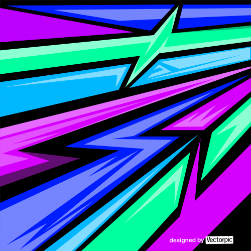 abstract racing stripes background with blue, green and purple color free vector