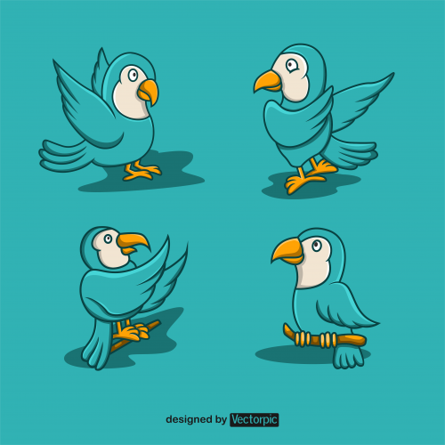 bird animal cartoon design free vector