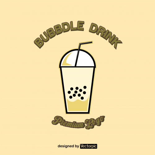 bubble drink retro logo design free vector
