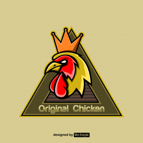 chicken retro logo design free vector