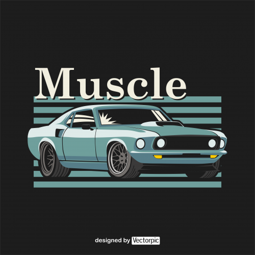 muscle car design free vector