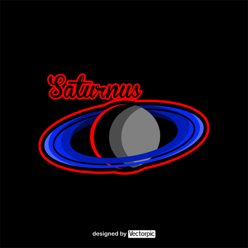 planet saturn logo design free vector