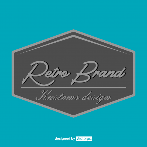retro logo design free vector