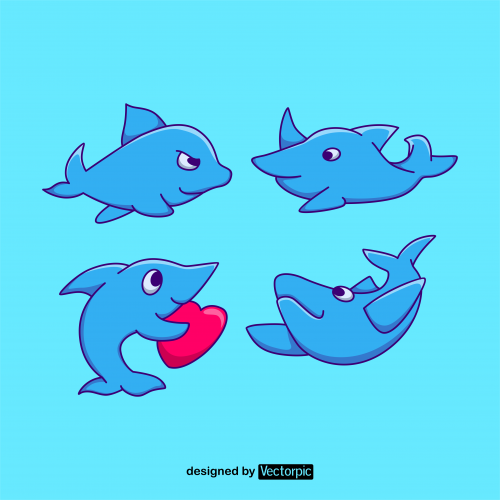 shark animal cartoon design free vector