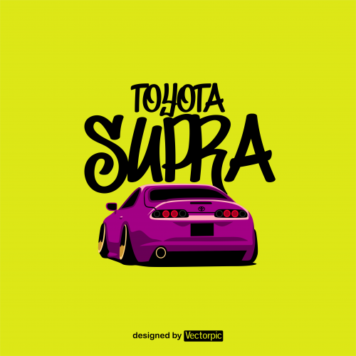 toyota supra car design free vector