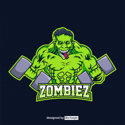 zombie e-sport mascot logo free vector