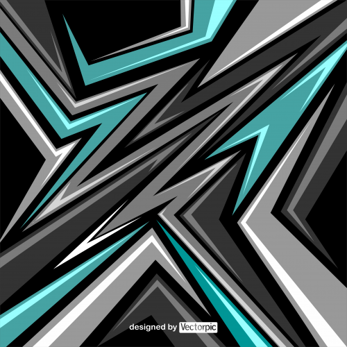 abstract racing stripes background with black, blue and grey color free vector