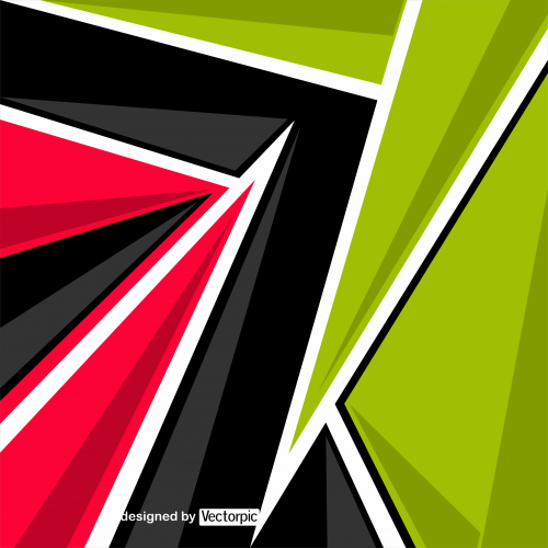 abstract racing stripes background with black, green and pink color free vector