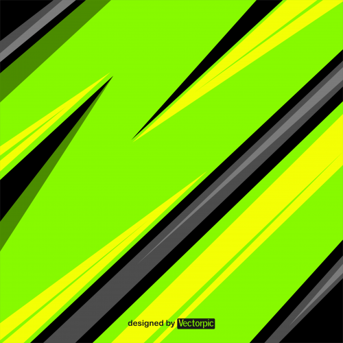 abstract racing stripes background with green, grey and yellow color free vector