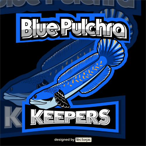 channa pulchra fish mascot e-sport logo design free vector