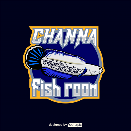 channa stewarti fish mascot e-sport logo design free vector