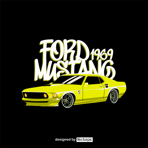 ford mustang car design free vector