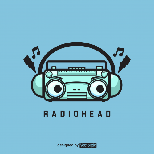 radiohead vintage logo design free vector