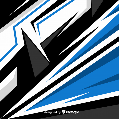 Abstract Racing Stripes Background With blue, black and White Color Free Vector