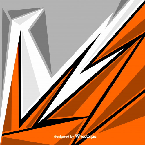 Abstract Racing Stripes Background With grey, white and orange Color Free Vector