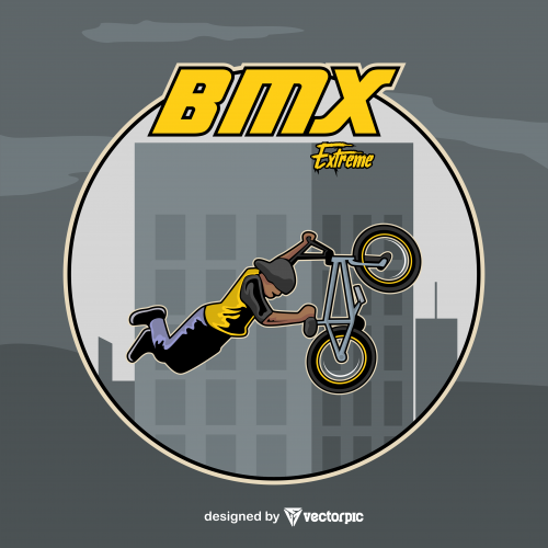 BMX design free vector