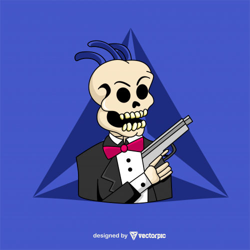 sniper skull t-shirt design free vector