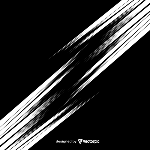 Abstract Racing Stripes Background With black and white Color Free Vector