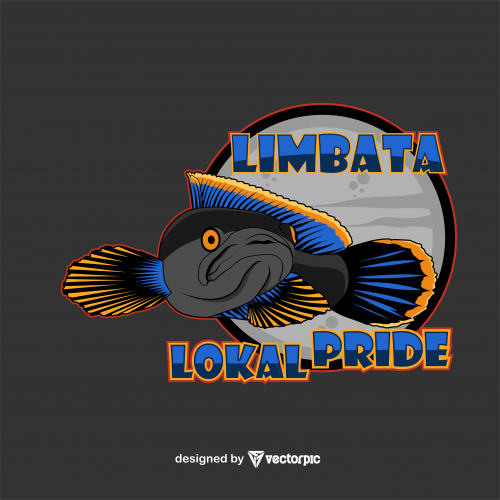 channa limbata lokal pride Fish Mascot E-Sport Logo Design Free Vector