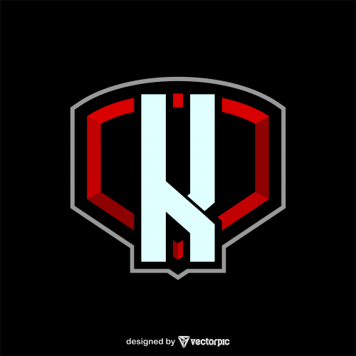 e-sport logo letter k free vector