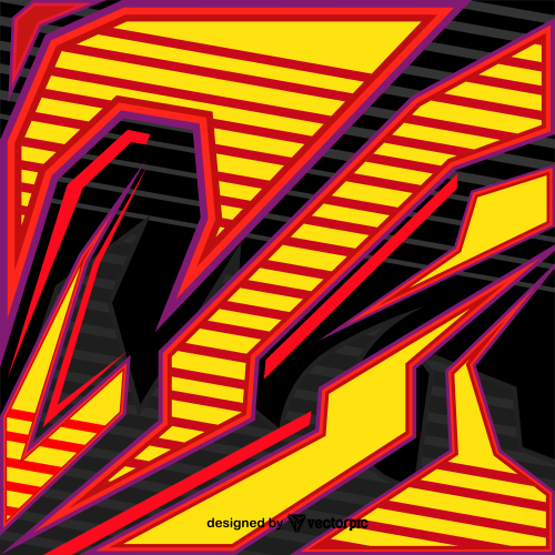 Abstract Racing Stripes Background With black, red and yellow Color Free Vector